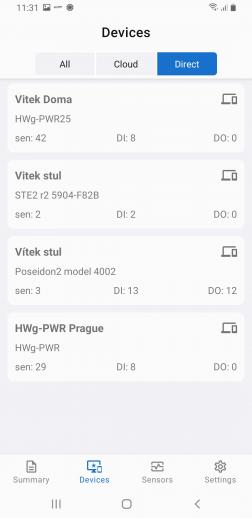 Directly monitored (end-device communication) devices in the Android environment