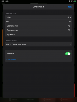 Detail of the sensor in the iPAD environment