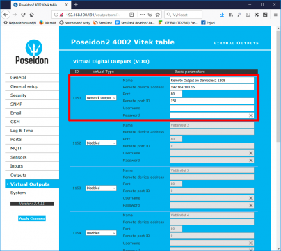 Poseidon2 4002 virtual outputs