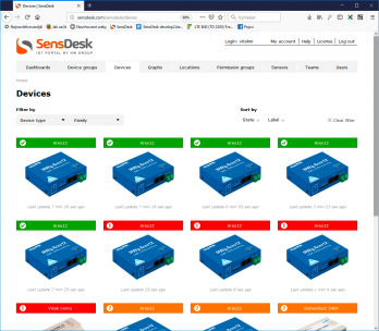 An overview of all devices and their current status