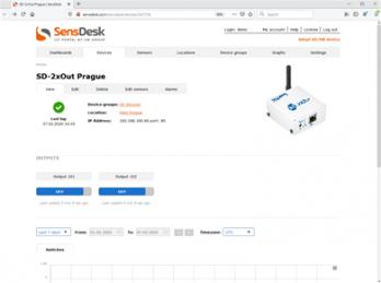 Activating a remote output using a SensDesk condition