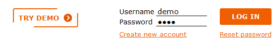 Log in to the portal as username “demo” and password “demo”